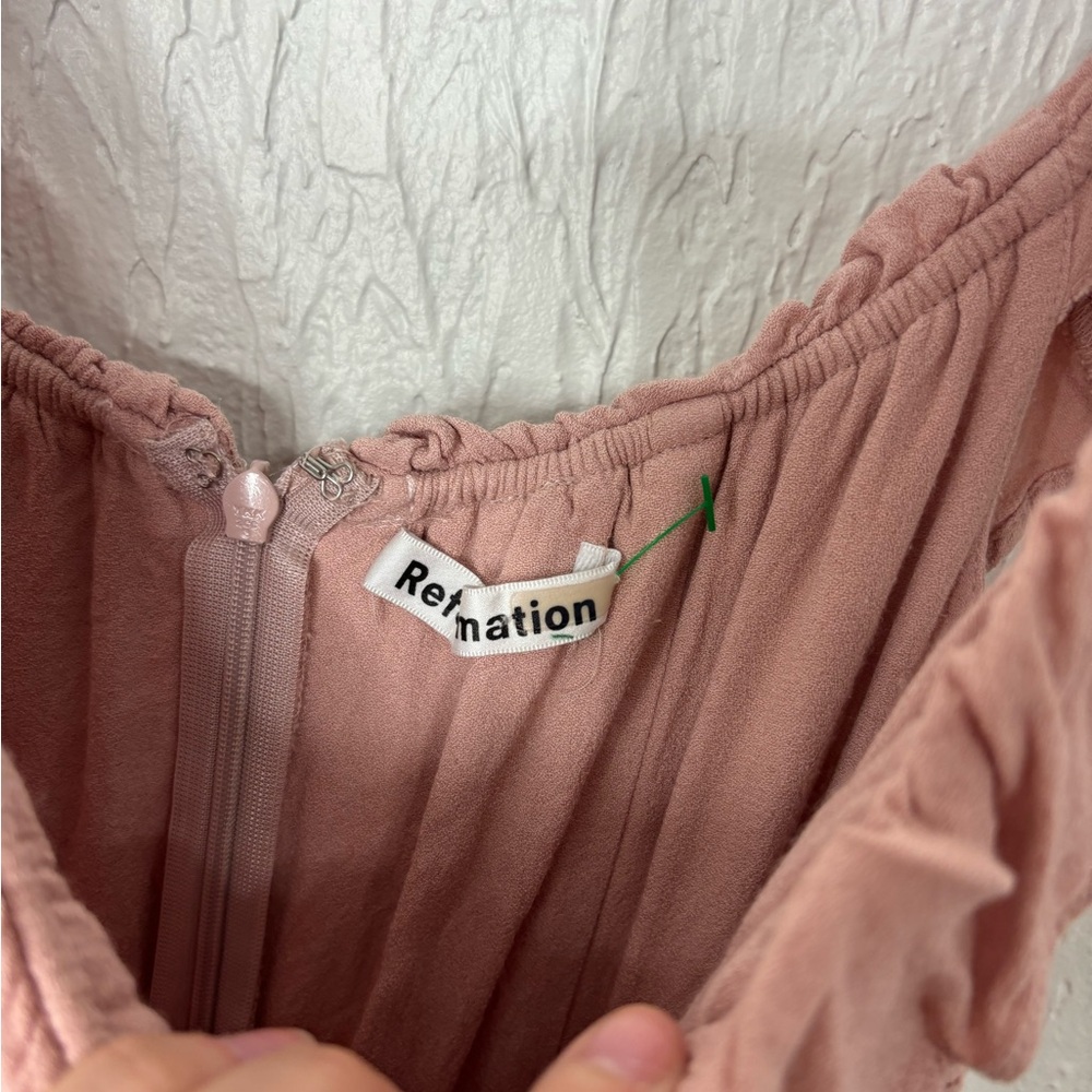 Reformation Off The Shoulder Verbena Maxi Dress In Blush Size 6 - Picture 8 of 11